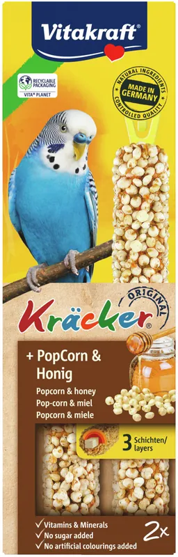 Solange Der Vorrat Reicht Vitakraft Kräcker® PopCorn&Honig Sittiche 2 Stück